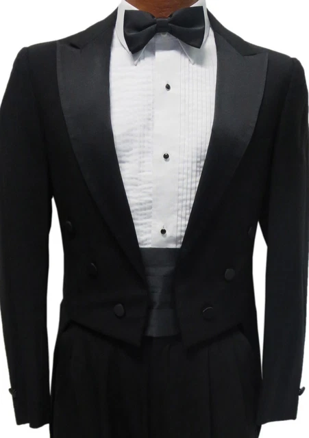 Boys Size Black Tuxedo Tailcoat Theater Costume Damaged Coat Play Clothes Kids