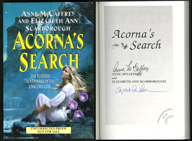 Anne McCaffrey SIGNED AUTOGRAPHED Acorna's Search Uncorrected Proof Unicorn Girl Anne McCaffrey SIGNED AUTOGRAPHED Acorna's Search Uncorrected Proof Unicorn Girl