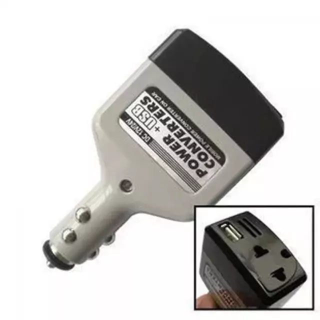 Auto DC 12V a 220V Power USB Coche inversor convertidor Adaptador de cargador