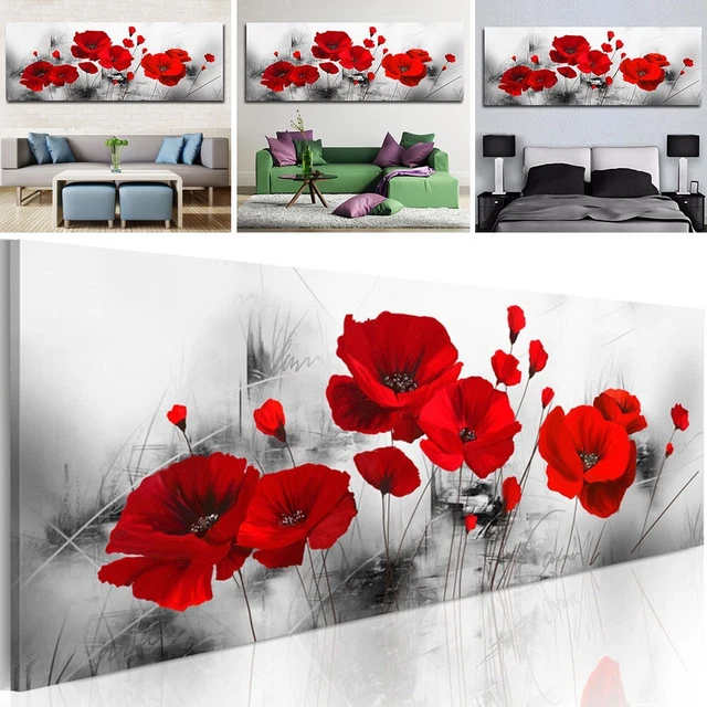 Single Red Vela Pintura Rosa Cuadro Hogar Decoración de Pared Útil