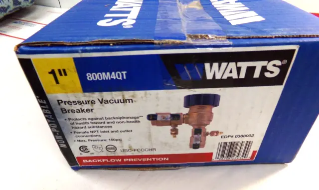WATTS 1" Pressure Vacuum Breaker 800M4QT