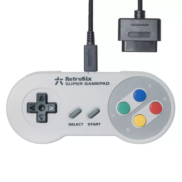 SNES Super Nintendo GamePad Controller USB-C Original Console Grey