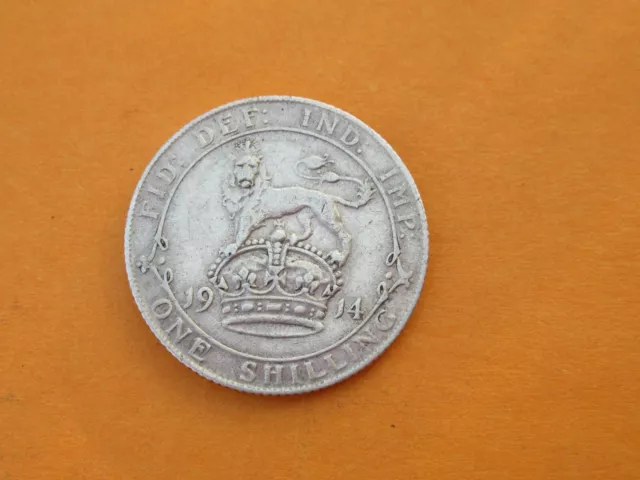 High Grade George V 1914 Silver Shilling Coin