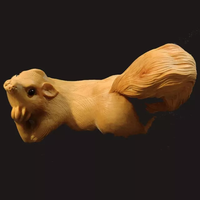 SH014 -  3 INCHESE LONG Boxwood Carving Figurine Statue Netsuke  : Squirrel