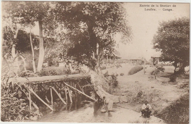 Carte postale ancienne Congo entrée Station Loufira