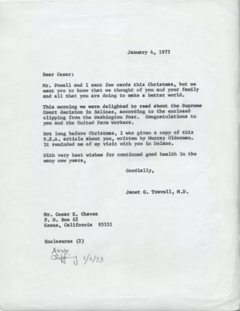 Rare Letter  Mexican American Labor Leader Afl-Cio Cesar Chavez Great Content 3