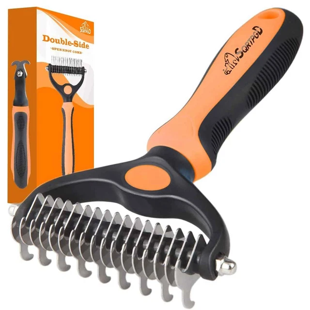 Pet Grooming Dog Cat Hair Brush Pet Safe Dematting Comb Undercoat Rake for Pets