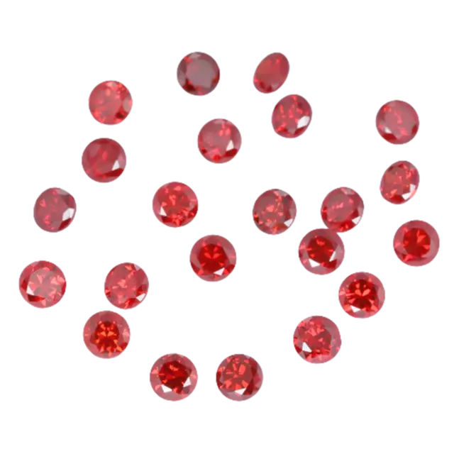 45 Carat 9 PC Rouge Rond Vibrant Labo Synthétique Zircon Pierre Lot De pour