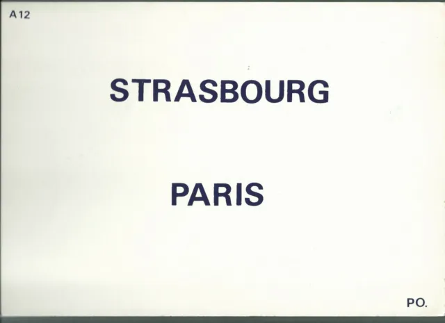 Plaque De Direction Sncf Paris-Strasbourg // Strasbourg- Paris 2