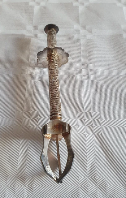 Pince à Sucre 3 Dents En Inox Avec Manche Bois - Pour Glaçons, Morceaux De Sucre, Friandises - 17cm - 6