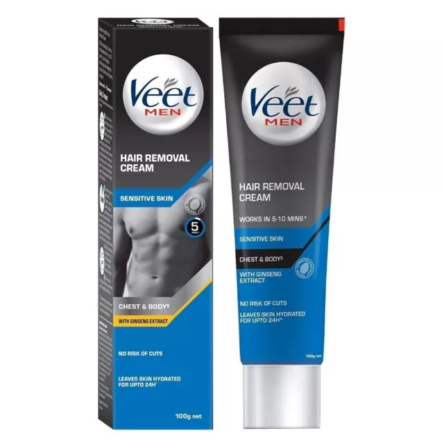 Veet Crema depilatoria para hombres Piel sensible e hidratante...