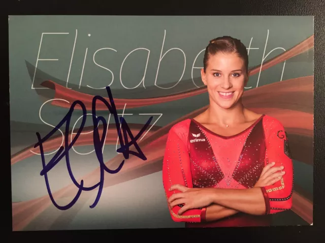 Handsignierte AK Autogrammkarte *ELISABETH SEITZ* Deutsche Turnerin Olympia RAR