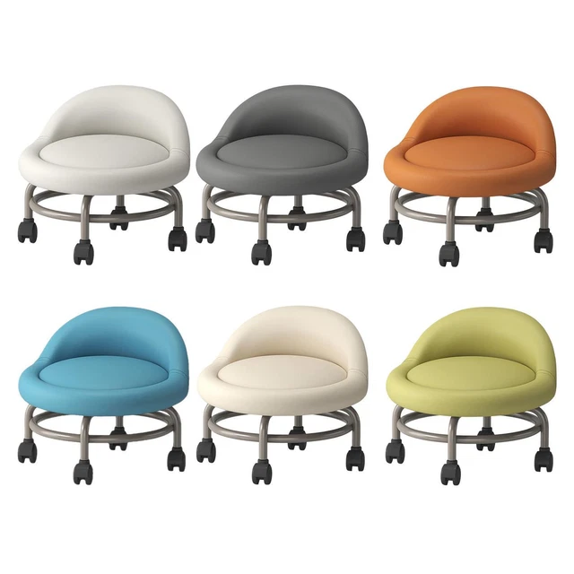 Tabouret Roulant Rotatif 360° - Hauteur Réglable - Support 200kg - Pour Maquillage, Bureau, Salle De Bain