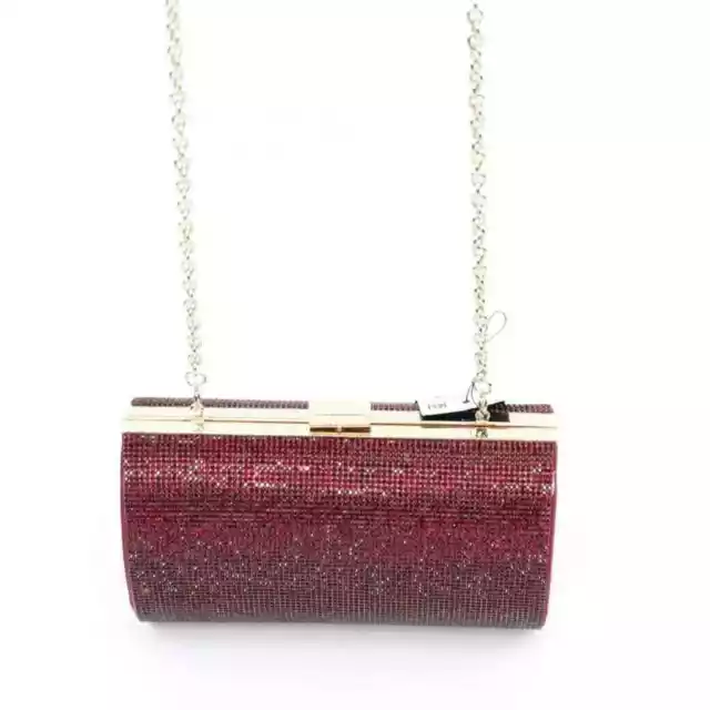 INC International Concepts Womens Ranndi Sparkle Clutch Handbag Red Clasp OS New
