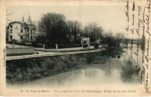 CPA CHAMPIGNY-sur-MARNE Vue prise du Pont - Berge de la Rive Droite (1352037)