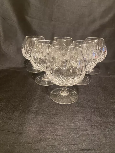 6 x Royal Doulton ??? Cut Crystal Brandy Glasses/Balloons/ Snifters