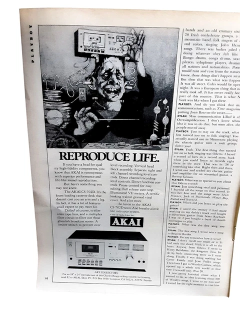 1978 AKAI CS-702D Cassette Deck Vintage Print Ad Stereo Audio