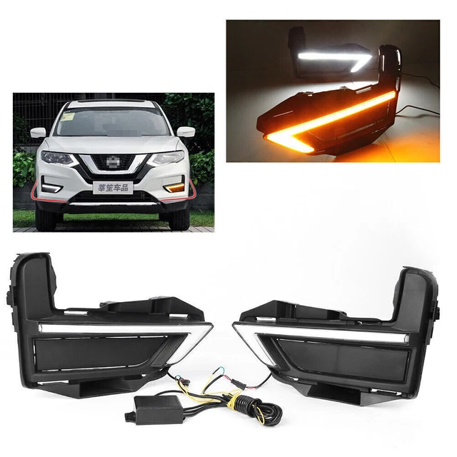 Luci diurne LED fendinebbia bicolore per Nissan Rouge X-Trail 2017-2018