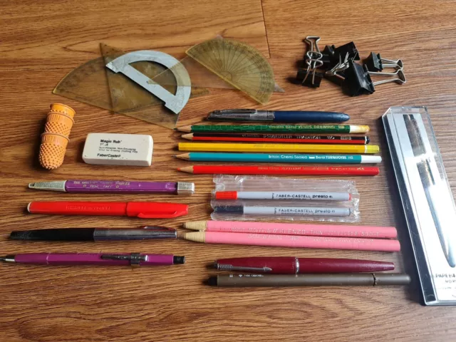 Vintage Draughtsman/Architect/Engineers Job Lot of Drawing/Pencils/ Pens/ Tools