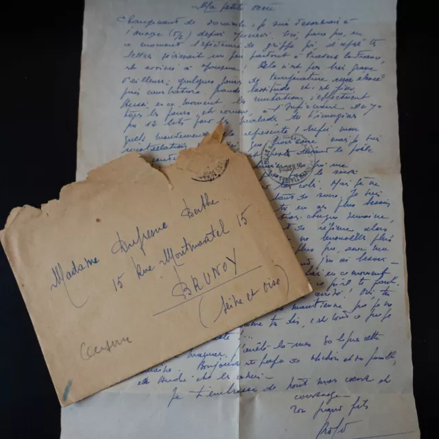 1949 -  CAMP PÉNITENTIAIRE de MAUZAC - DORDOGNE - LETTRE avec COURRIER + CENSURE