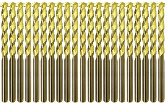 Masonry Drill Bit Set 3/16" Carbide Tip Golden Flute Concrete Drill Bits-20Pcs