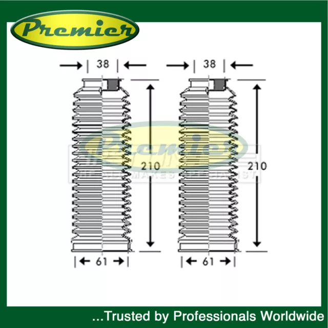 Premier Front Steering Rack Boot Set Fits Alfa Romeo 147 156 GT 166