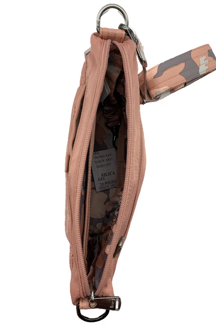 Lug RFID Quilted Crossbody with Printed Strap Flare Blush Pink 3