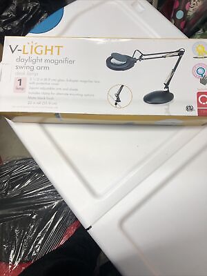 V-LIGHT Architect-Style CFL Magnifier Desk Lamp with Rotating Organizer Style