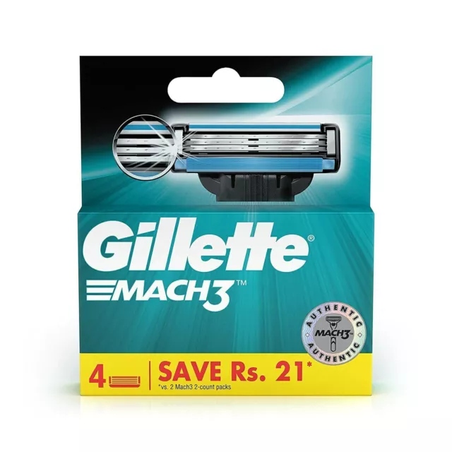 Hojas de afeitar manuales Gillette Mach 3 - paquete de 4s (cartucho)...