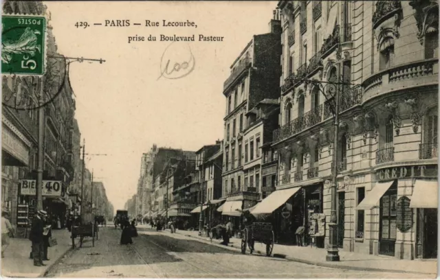 CPA PARIS 15e Rue Lecourbe, prise du Boulevard Pasteur (66066)