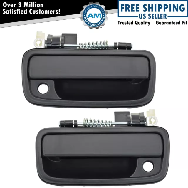 Black Outer Exterior Door Handle LH & RH Pair Set for 95-04 Tacoma Pickup Truck