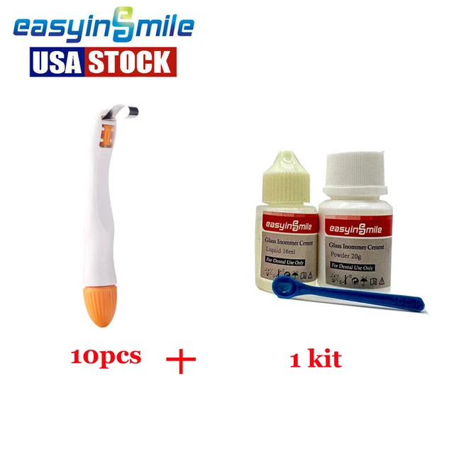 10pcs Dental Pro Matrix Bands Matrices System + Glass ionomer Cement Permanent