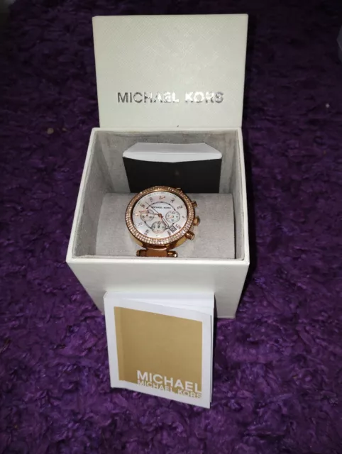 Michael Kors MK5491 Parker Chronograph Ladies Wristwatch - Mother of Pearl/Rose