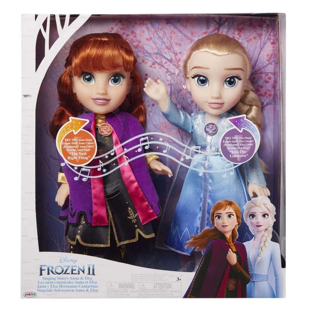 JAKKS DISNEY FROZEN Ii Singing Sisters Anna Elsa Doll 14 In Dress Boot ...