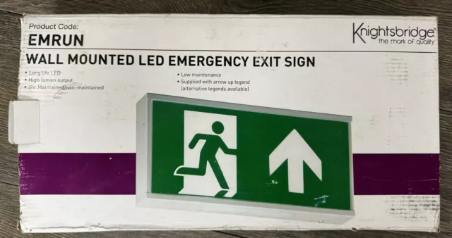 EMRUN 230V IP20 Wall Mounted LED Emergency Exit sign