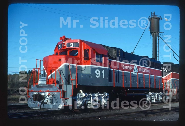 Original Slide BAR Bangor & Aroostook Fresh Paint GP38 91 In 1983 At N.Maine Jct