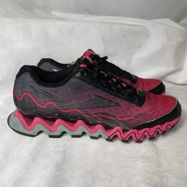 Reebok Zigtech Womens Size 8.5 Pink Gray Black Running Cross Fit Training Shoes