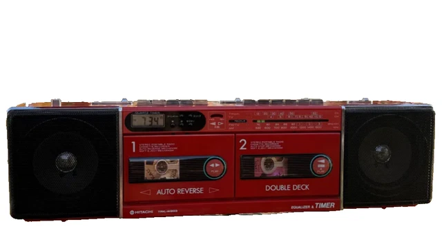 HITACHI BOOMBOX TRK-TRK-8300 PERDISCO vintage w/RAMSA WR-X01A