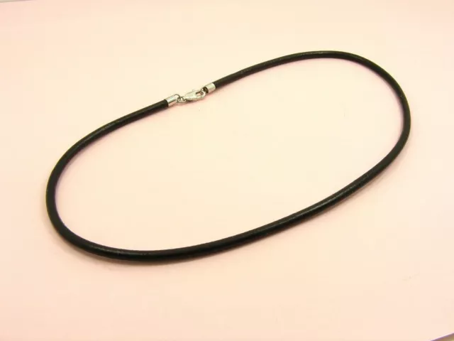 Custom Made 925 Sterling Silver 2mm 2.5mm Genuine LEATHER Choker Cord NECKLACE