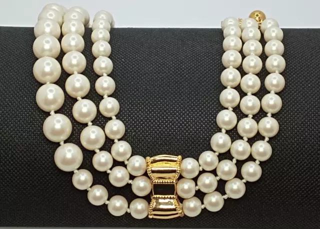 Kate Spade Pearl Necklace Triple Strand Imitation Pearl Choker Necklace