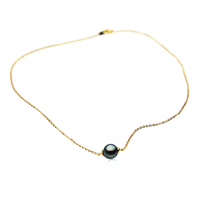 NEW 9-10mm Tahitian Single Pearl Necklace Pacific Pearls® $559 Gift for...