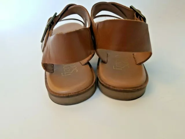 Franco Sarto Brown Flat Leather Sandals Criss Cross Strap Kara 7.5M Comfort 3