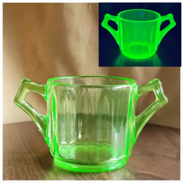 Vintage Cambridge Depression Era Green Vaseline Atomic Uranium Glass