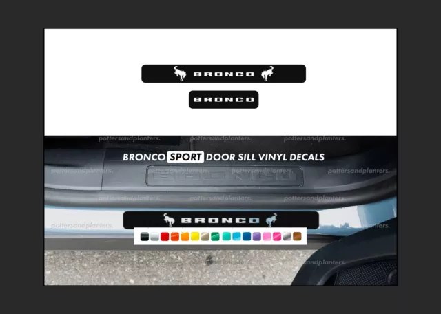 For 2021 - 2024 Ford Bronco SPORT Modern Logo w/ Horse Door Sill Vinyl Decals
