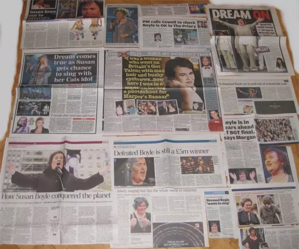 SUSAN BOYLE clipping / cuttings UK newspapers