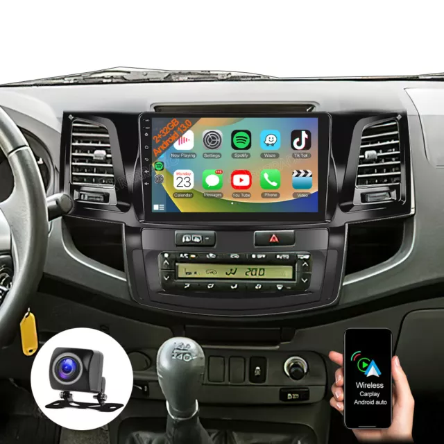 Android 13.0 Apple CarPlay Car Stereo Radio For Toyota Hilux 2005-2014 Head Unit