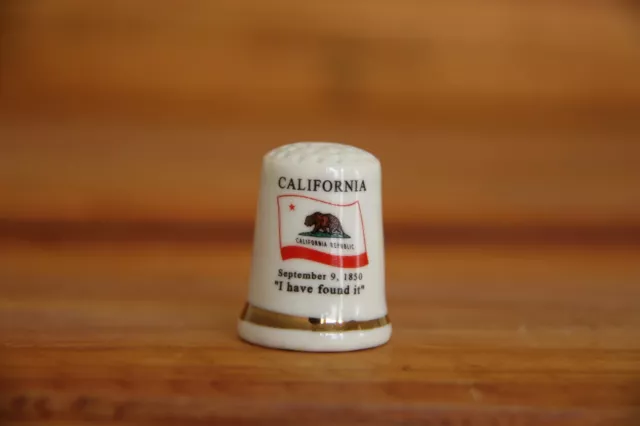 California Porcelain Thimble Brand New Made by Finact Collectibles