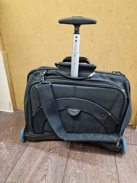 Mens KENSINGTON Black Wheeled Pull Along Travel Work Luggage Bag CG B46