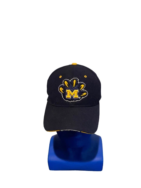 michigan wolverines embroidered logo adjustable strap hat zephyr