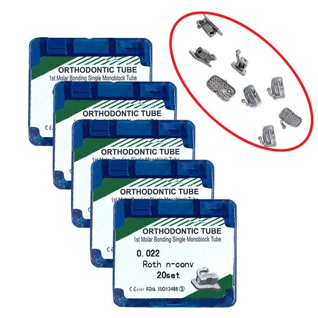 10 Jeux De Brackets Orthodontiques Mini Roth 022, Crochets 345, 6-6, Métal - Neuf, Pour Dentiste